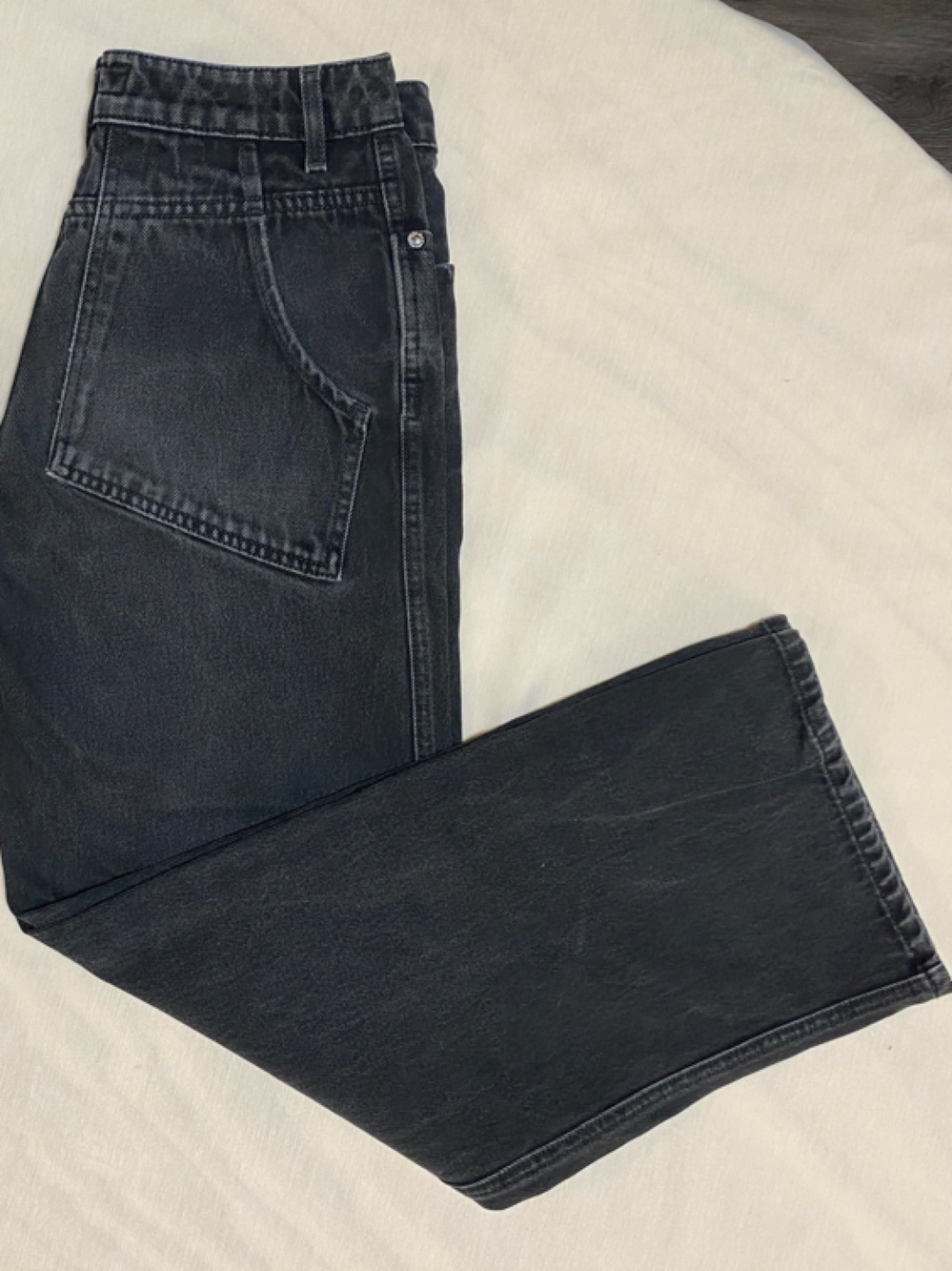 Eckhaus Latta Men's Straight Washed Black Jeans